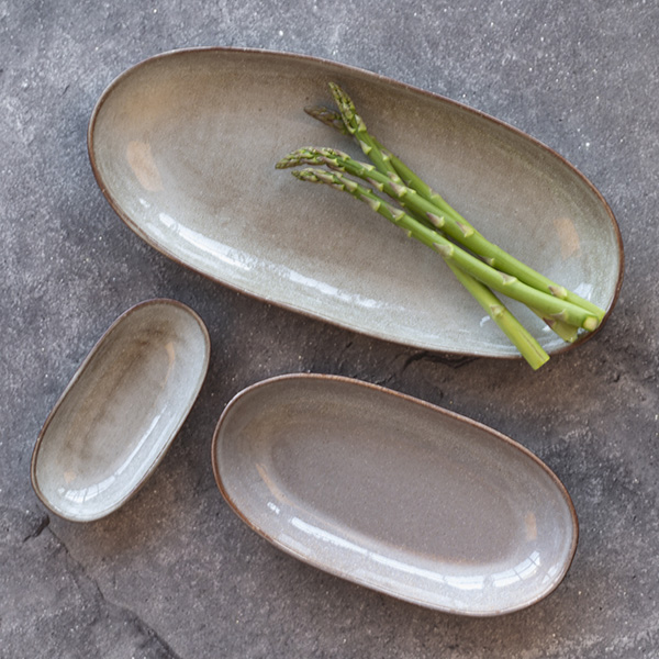 Oval Tray BREEZY - Set of 3 - Cinza