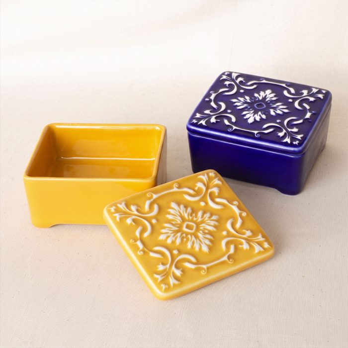 Joyero de Cerámica AZULEJO - Caja Amarilla AZULEJO