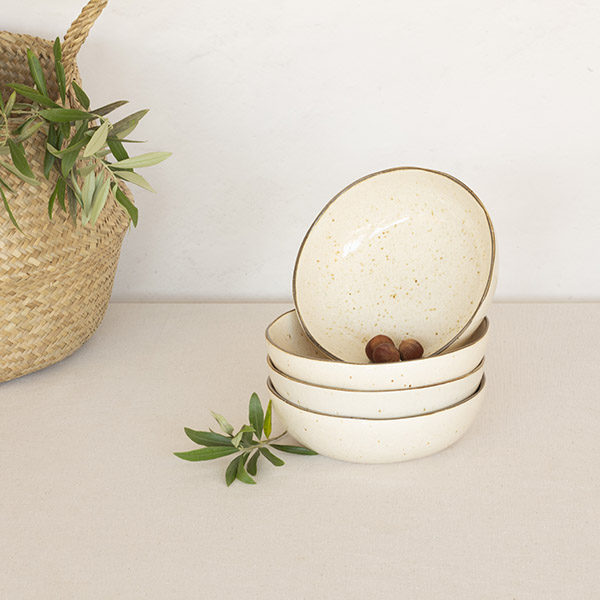 Low Bowl Ø18cm - Set of 6 BREEZY - Cream