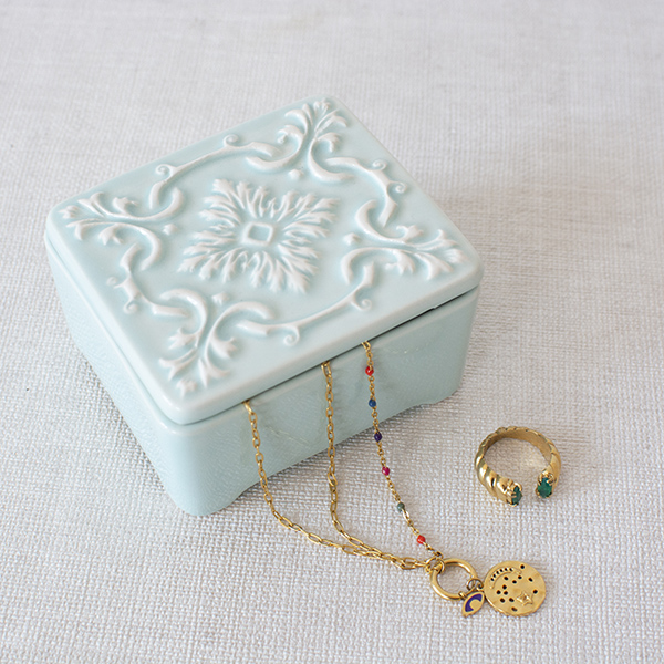 Ceramic Jewelry Box AZULEJO - Verde