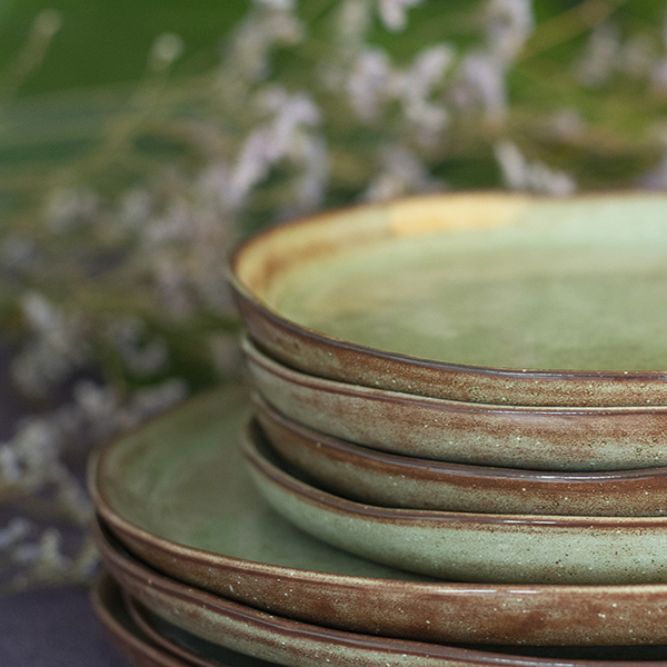 Prato Jantar BREEZY - Conjunto de 6 10 Serviço de mesa 32 peças verde breezy