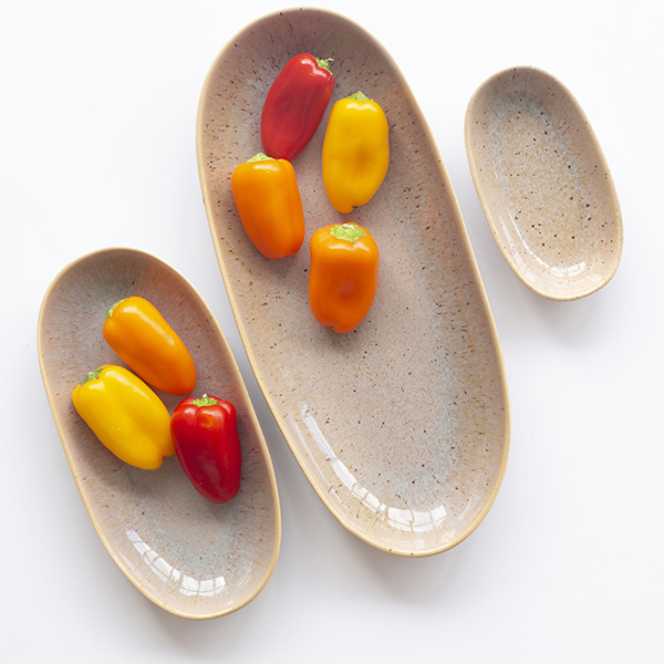 Travessa Oval 34cm BREEZY 23 Travessas ovais 3 peças creme breezy