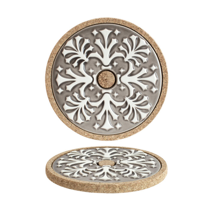 PILATOS Hotpot Stand 15cm – Elegant Ceramic Hotpot Stand - Taupe