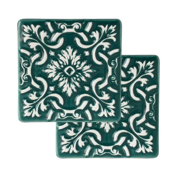 Coasters AZULEJO - Set of 6 - Emerald Green