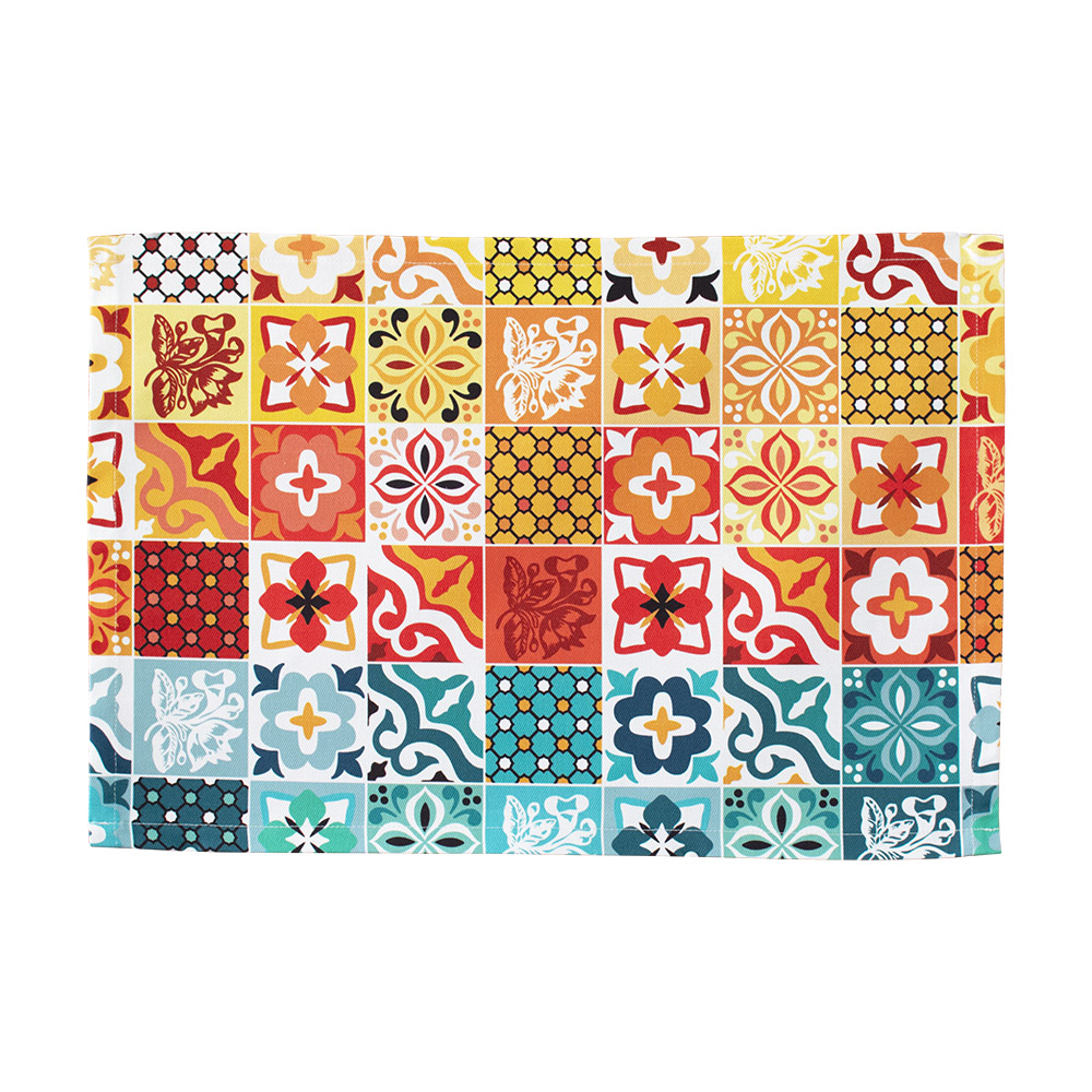 Manteles Individuales Algodón AZULEJO - Conjunto de 2 1 Manteles individuales algodón azulejo - conjunto de 2