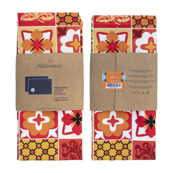 Manteles Individuales Algodón AZULEJO - Conjunto de 2 12 170 204 a