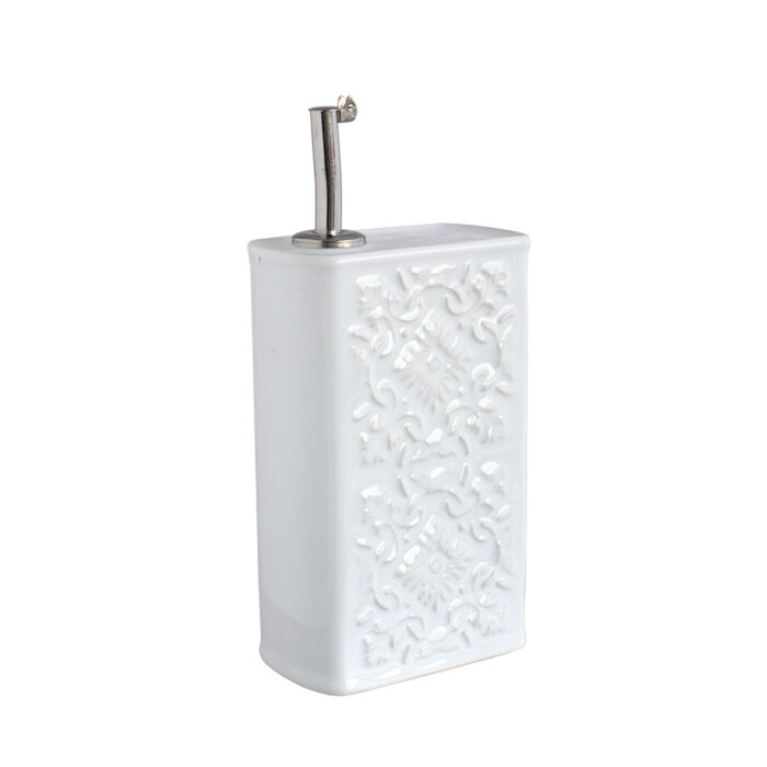 AZULEJO Olive Oil Dispenser – Modern Ceramic Olive Oil Dispenser - White