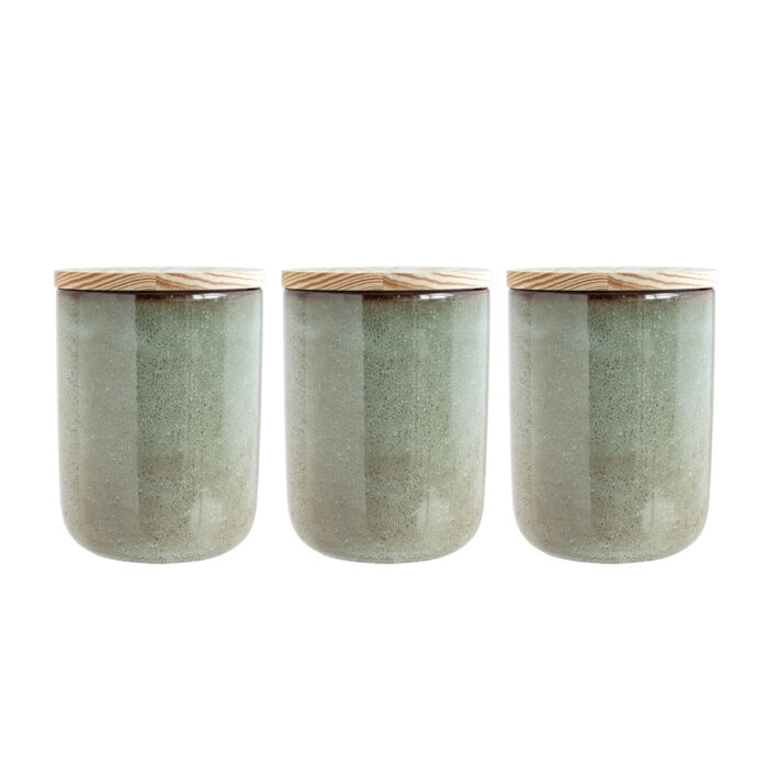 Kitchen Storage Jars GRANO 650ml - Set of 3 - Verde