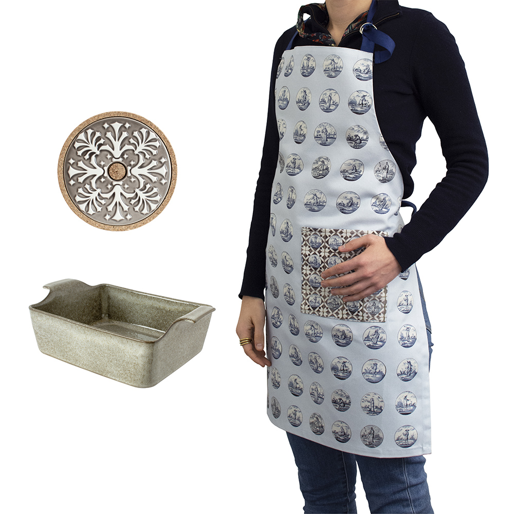 Pack Kitchen - Avental + Assadeira + Base de quentes 1 Pack kitchen - avental + assadeira + base de quentes