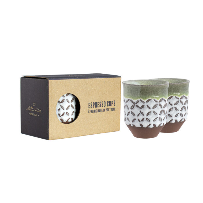 Espresso Coffee Cup AROMA - Set of 2 - Green/White
