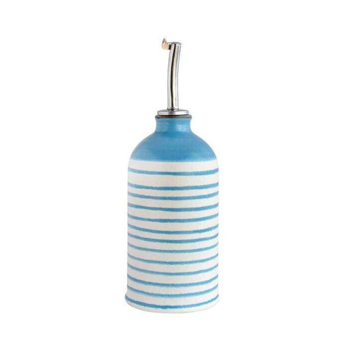 COMPORTA Olive Oil Bottle 350ml – Ceramic Oil Bottle with Reactive Glaze - Azul