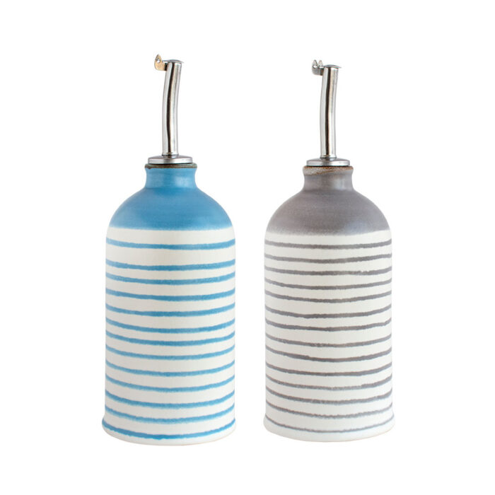 COMPORTA Olive Oil Bottle 350ml – Ceramic Oil Bottle with Reactive Glaze