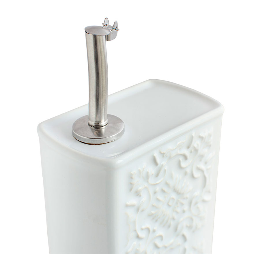 Galheteiro 500ml e Tigelas de Azeite "Azulejo" em Cerâmica- cor branco 4 Galheteiro 500ml e tigelas de azeite “azulejo” em cerâmica- cor branco - image 4