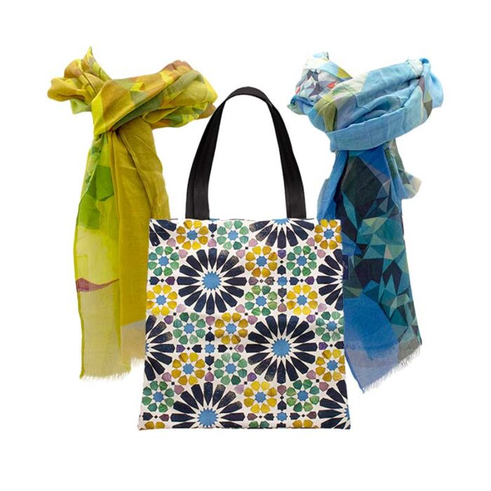 Pack Shopping Bag GRANADA Alicatos - Almond + Sunflower Scarf