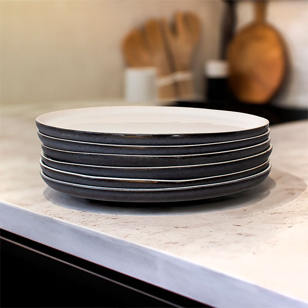 Alternative view of LISO Dessert Plate Ø21cm Gray/White