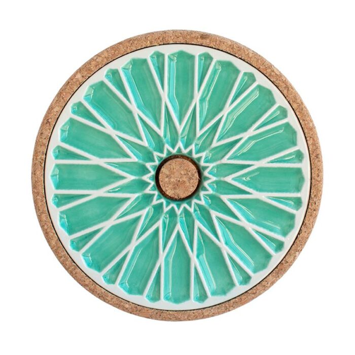 ALICATOS Hotpot Stand Ø15 – Ceramic Hotpot Stand with Cork Base - Verde