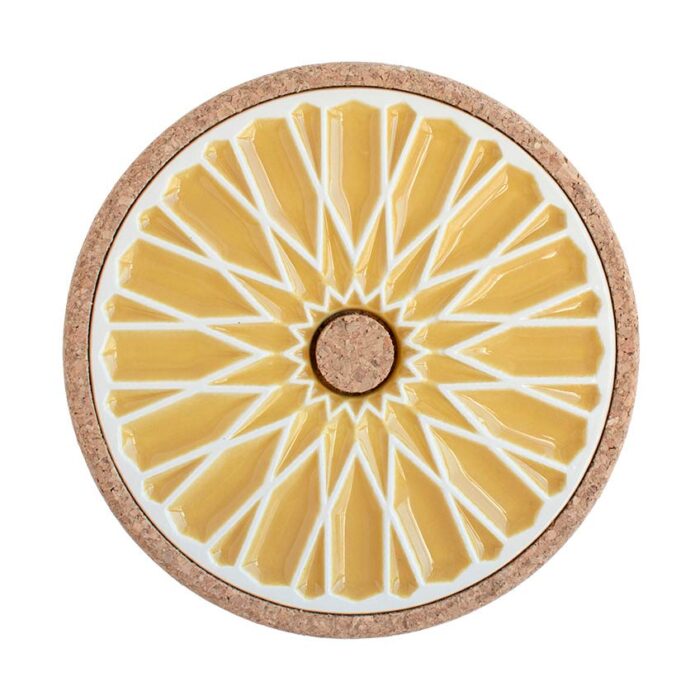 ALICATOS Hotpot Stand Ø15 – Ceramic Hotpot Stand with Cork Base - Yellow