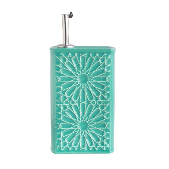 Alternative view of ALICATOS Olive Oil Dispenser 500ml – Ceramic Olive Oil Dispenser with Steel Lid