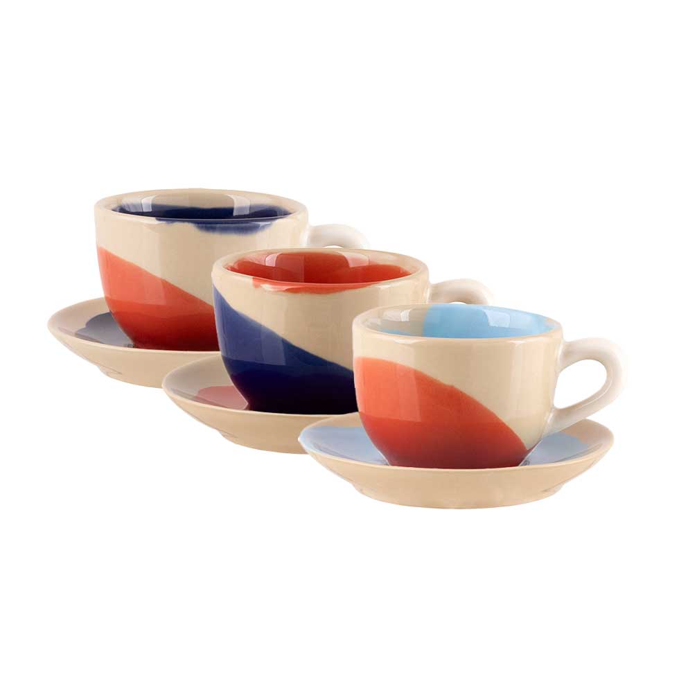 Tasses à Espresso et Soucoupes GIRO - Ensemble de 6 1 Tasses à espresso et soucoupes giro - ensemble de 6