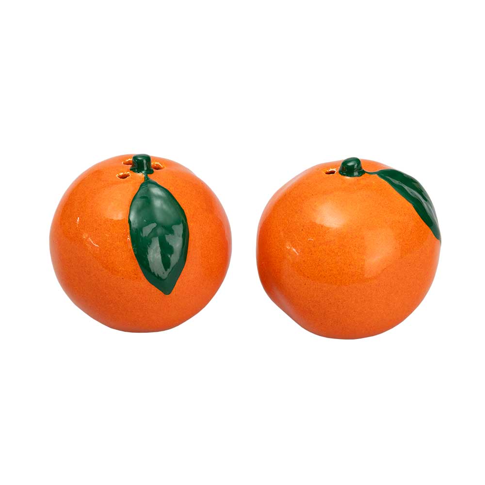 Saleiro e pimenteiro laranja nature