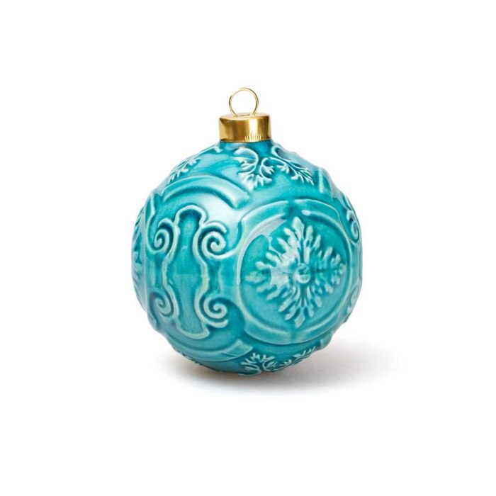 Türkis dekorative keramikkugel, azulejo-kollektion.