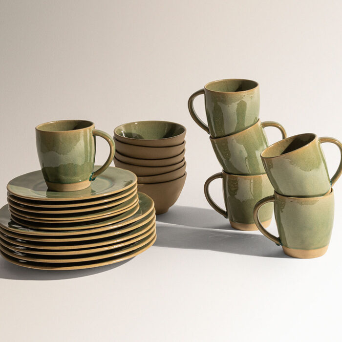 Dinnerware Set DUNA – 32 pieces - RETRO GREEN