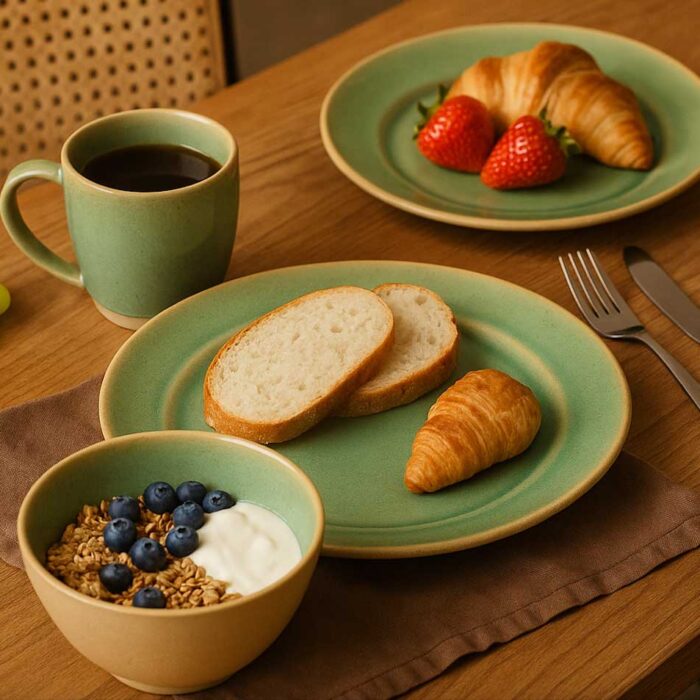 Dinnerware Set DUNA – 24 pieces - RETRO GREEN